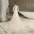 Neck Lace Applique wedding dress bridal gown plus size